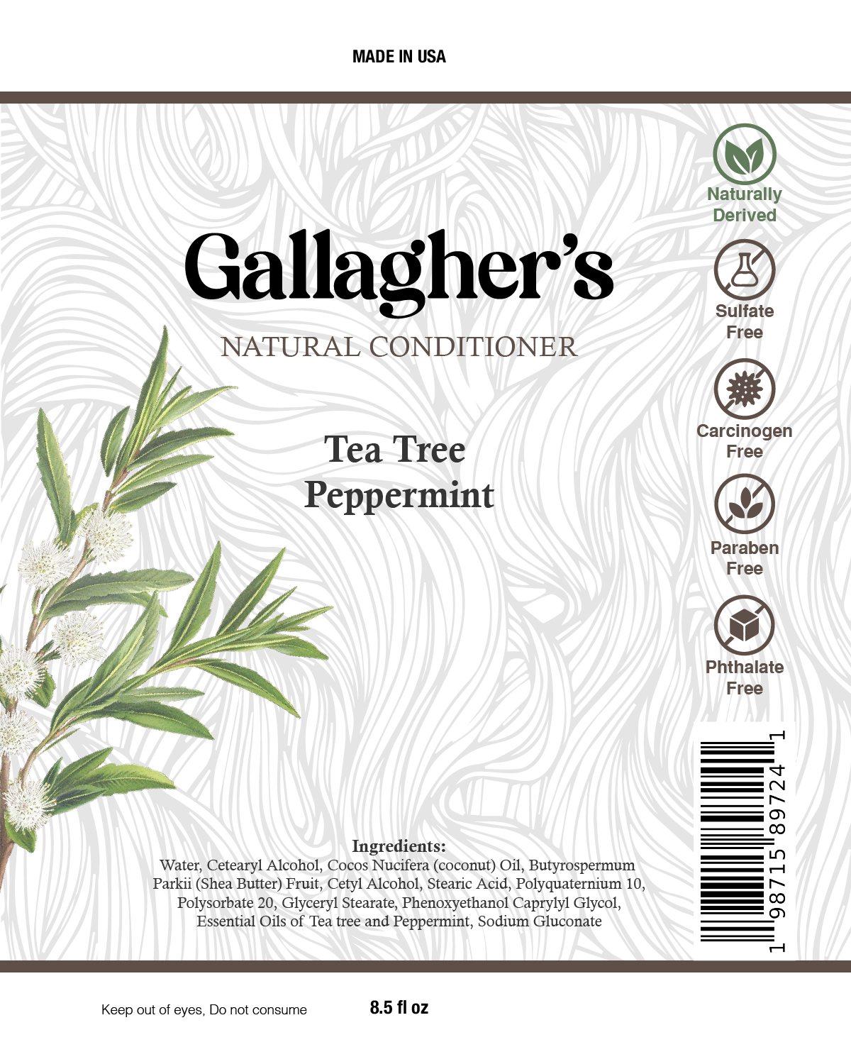 Gallagher's Tea Tree & Peppermint Natural Conditioner