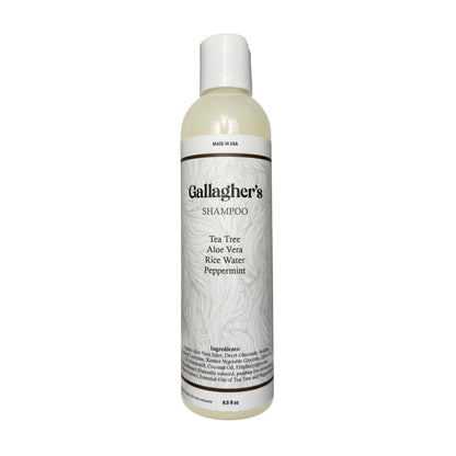 Gallagher's Shampoo  |  Tea Tree + Peppermint Scented Natural Ingredients  |  NO Sulfates, Parabens or Cancer Causing Chemicals